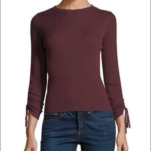 Drawstring Sleeve Pullover Sweater